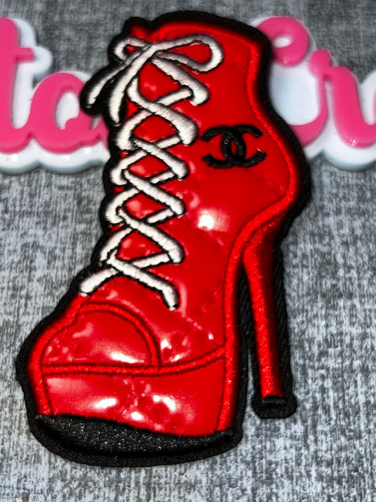 Red Glam Heel Patch – Fashion Embroidered Heel Applique