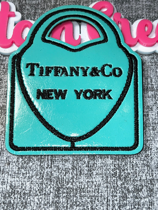 Teal Blue Purse Patch – Fashion Embroidered Bag Applique