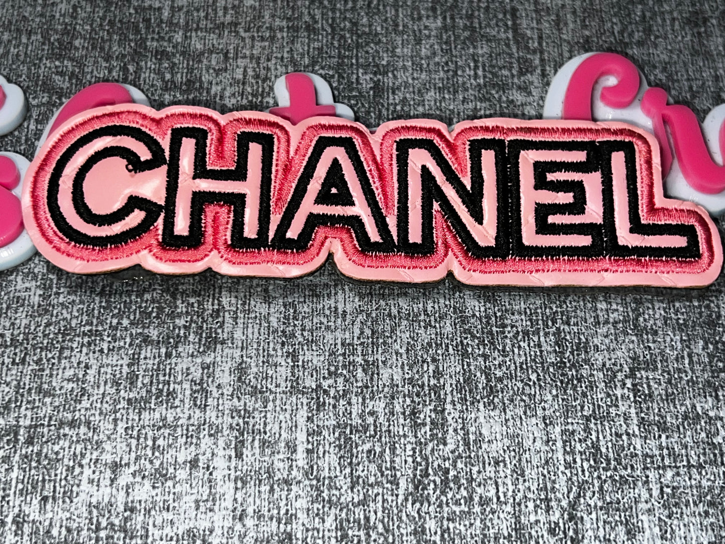 Pink & Black Embroidered Letter Patch – Fashion Inspired Applique