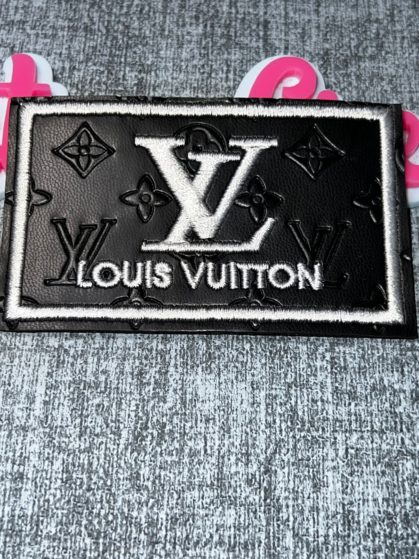Black & White Rectangle Patch – Embroidered Applique
