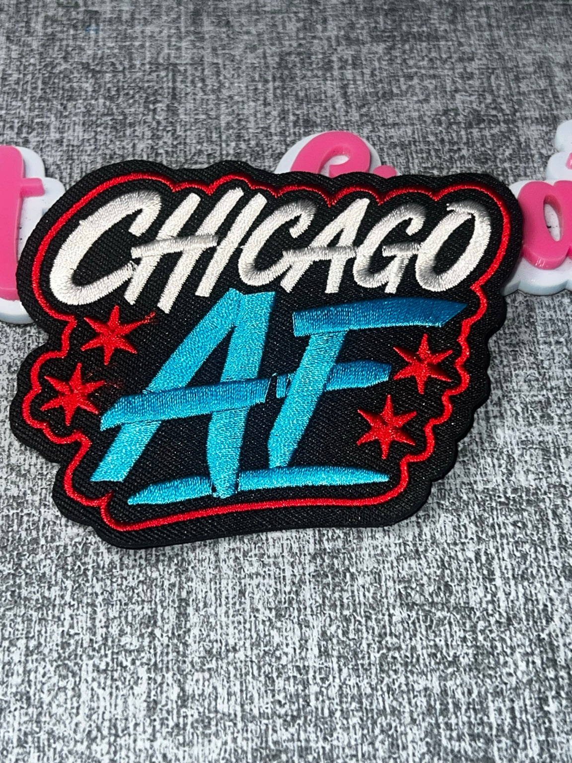 Aqua Initial City Style Patch – Embroidered Statement Applique