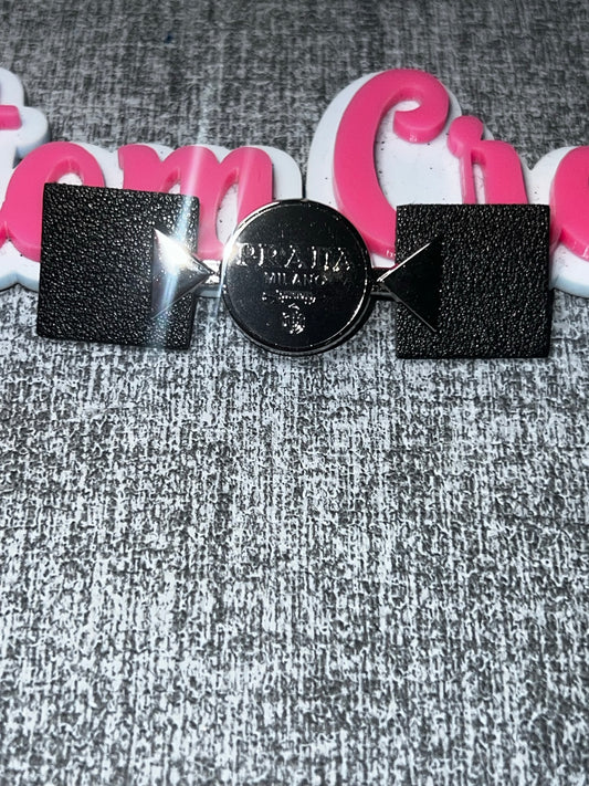 Black Geometric Rectangle Tag Charm – DIY Decorative Accessory