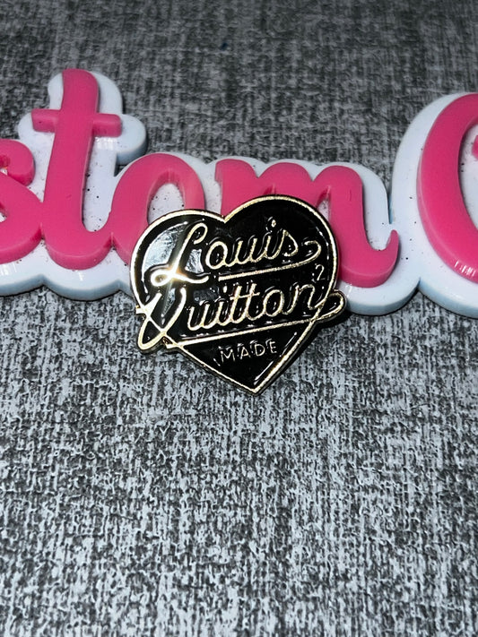 Black Gold Heart Lettering Flat Back Charm – Fashion DIY Embellishment