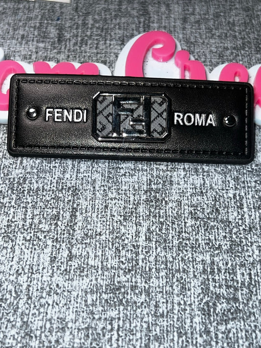 Black Textured Rectangle Monogram Tag Charm – DIY Decorative Accessory
