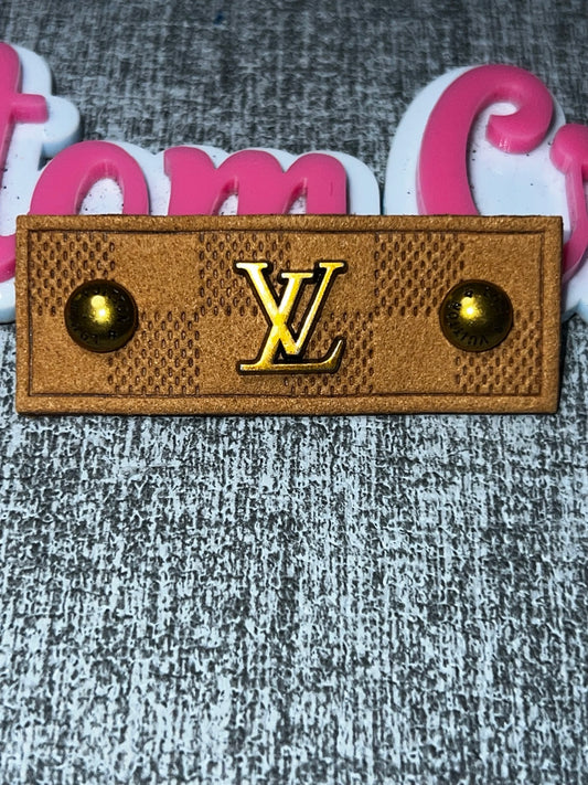 Brown Textured Rectangle Monogram Tag Charm – DIY Decorative Accessory