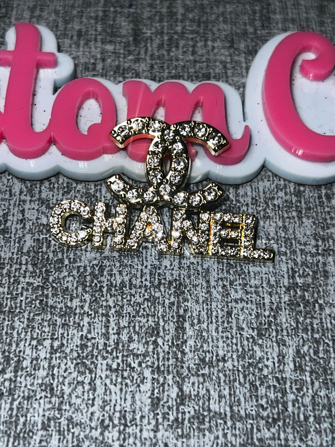 Gold Clear Rhinestone Lettering Flat Back Charm – Sparkling DIY Embellishment