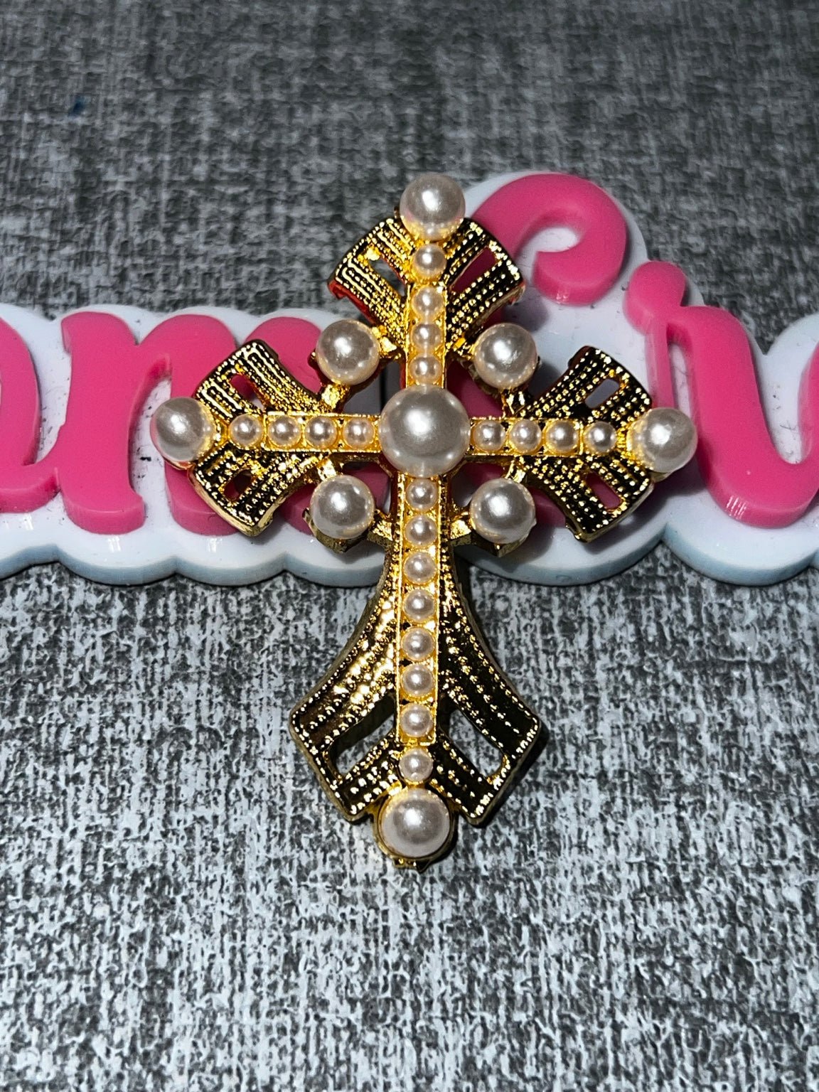 Gold Pearl Cross Brooch Pin – Vintage Faith Statement Jewelry