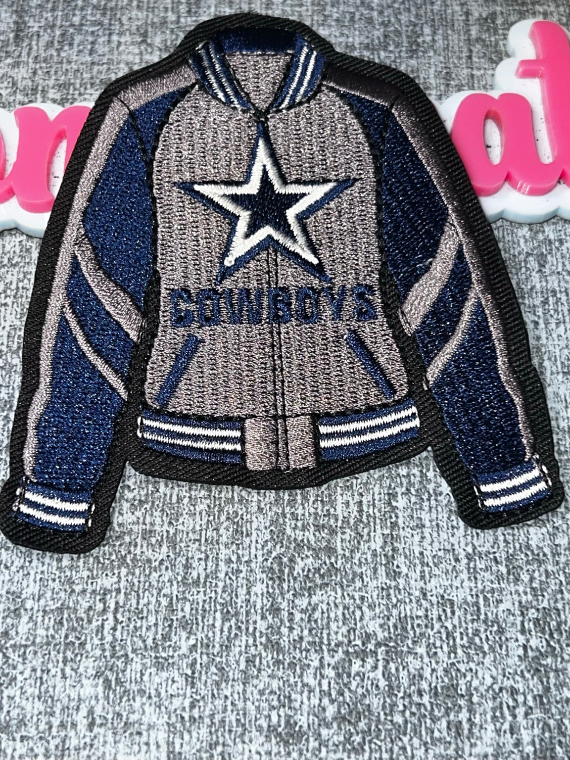 Navy Silver Star Varsity Jacket Patch – Embroidered Iron On Applique