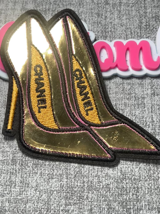 Metallic Gold High Heel Embroidered Patch – Fashion Decorative Applique