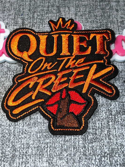 Quiet On The Creek Orange Lipstick Patch – Embroidered Iron On Applique