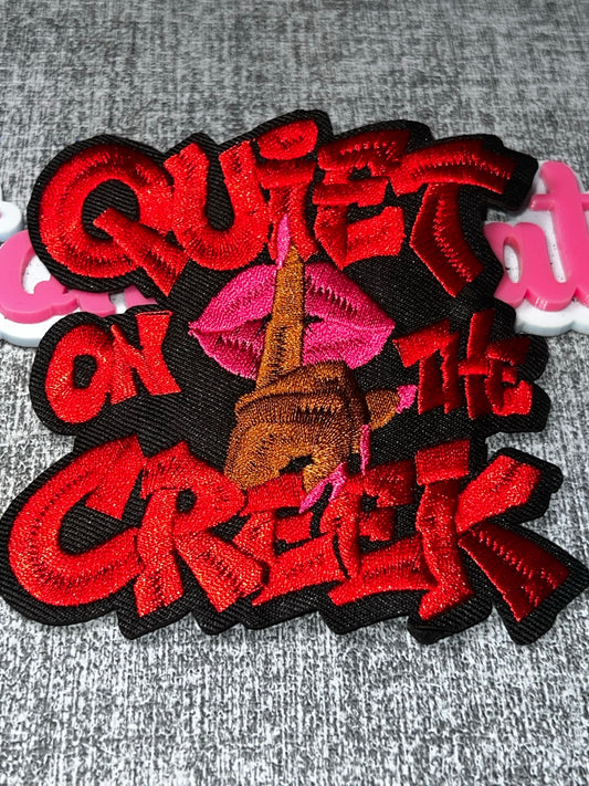 Quiet On The Creek Red Lips Patch – Embroidered Iron On Applique
