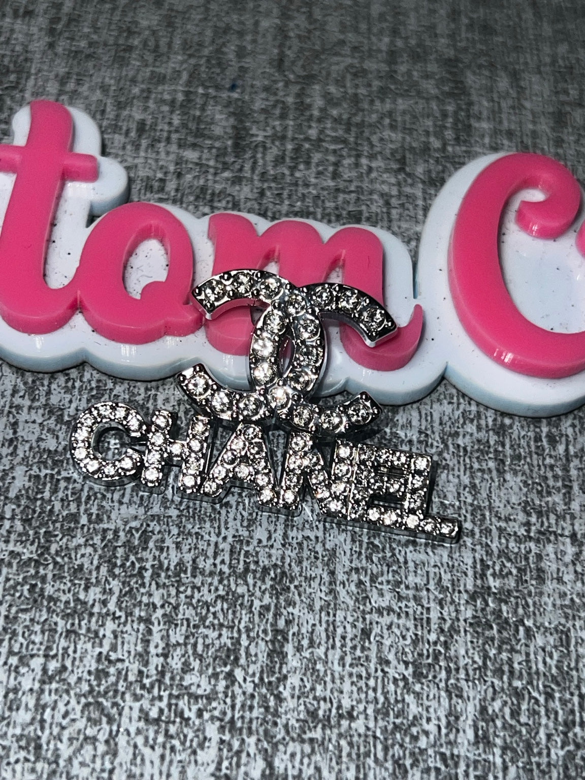 Silver Clear Rhinestone Lettering Flat Back Charm – Sparkling DIY Embellishment