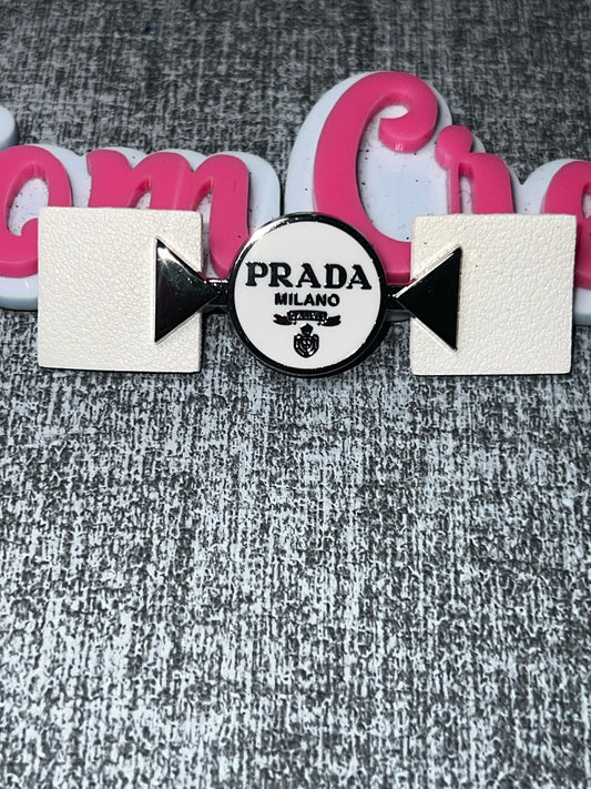 White Black Geometric Rectangle Tag Charm – DIY Decorative Accessory